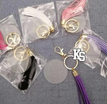 Load image into Gallery viewer, Blank Round Acrylic Keychain with Long Tassel
