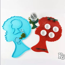 Load image into Gallery viewer, Woman with Afro Coaster and Keychain Molds
