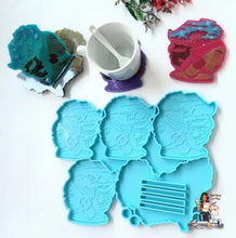 Load image into Gallery viewer, African Queen wirh African Scene Tray and Coaster Set Mold Bundle
