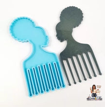 Load image into Gallery viewer, Woman with Afro Puff or Afro Hair Comb Mold
