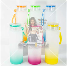 Load image into Gallery viewer, Frosted Ombre Colored Water Bottles
