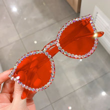 Load image into Gallery viewer, Sexy Cat Eye Sunglasses Women Rimless Vintage Rhinestone Sun Glasses Female Lady Candy Color Eyewear Triangle Shades UV400
