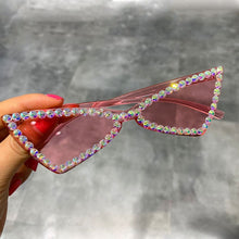 Load image into Gallery viewer, Sexy Cat Eye Sunglasses Women Rimless Vintage Rhinestone Sun Glasses Female Lady Candy Color Eyewear Triangle Shades UV400
