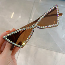 Load image into Gallery viewer, Sexy Cat Eye Sunglasses Women Rimless Vintage Rhinestone Sun Glasses Female Lady Candy Color Eyewear Triangle Shades UV400
