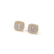 Load image into Gallery viewer, Baguette Earrings 8x10mm Micro Paved Cubic Zircon
