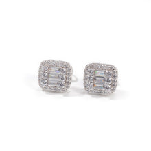 Load image into Gallery viewer, Baguette Earrings 8x10mm Micro Paved Cubic Zircon
