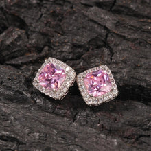 Load image into Gallery viewer, Square Zirconia Pink Earrings
