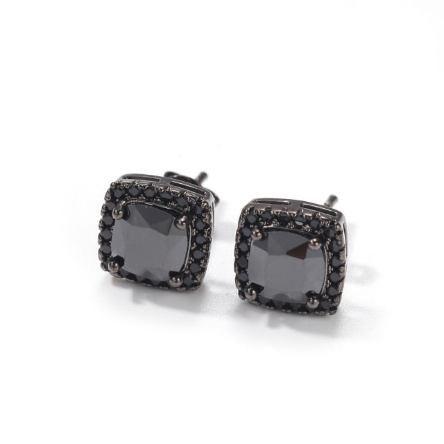 Square Zirconia Pink Earrings