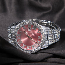 Load image into Gallery viewer, Big Dial Watches  Full Iced Out Stainless Steel Fashion Luxury Rhinestones Quartz
