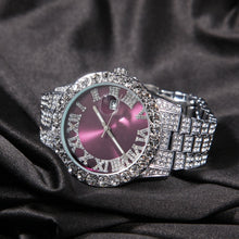 Load image into Gallery viewer, Big Dial Watches  Full Iced Out Stainless Steel Fashion Luxury Rhinestones Quartz
