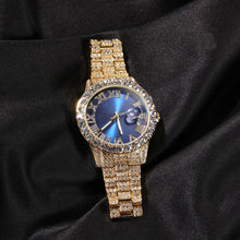 Load image into Gallery viewer, Big Dial Watches  Full Iced Out Stainless Steel Fashion Luxury Rhinestones Quartz
