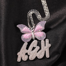 Load image into Gallery viewer, Name Necklace Brush Letters With Butterfly Custom
