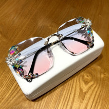 Load image into Gallery viewer, New Fashion Vintage Square Luxury Glasses Rimless Rhinestone Sunglasses
