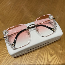 Load image into Gallery viewer, New Fashion Vintage Square Luxury Glasses Rimless Rhinestone Sunglasses
