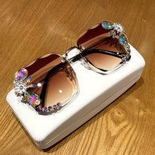 Load image into Gallery viewer, New Fashion Vintage Square Luxury Glasses Rimless Rhinestone Sunglasses
