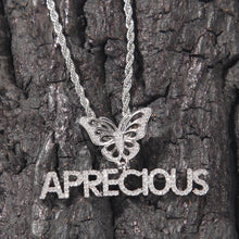 Load image into Gallery viewer, Name Necklace Mini Letter With Butterfly
