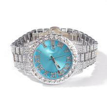 Load image into Gallery viewer, Big Dial Watches  Full Iced Out Stainless Steel Fashion Luxury Rhinestones Quartz
