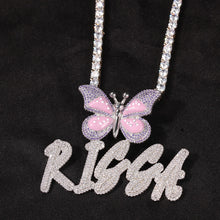 Load image into Gallery viewer, Name Necklace Brush Letters With Butterfly Custom
