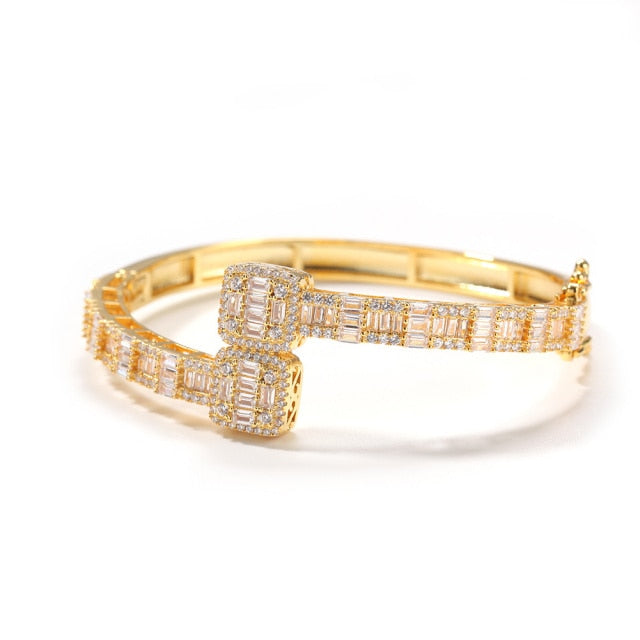 Baguette CZ Bracelets Bangles Iced Out CZ