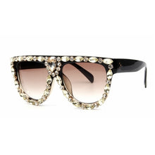 Load image into Gallery viewer, Queen Style Sunglasses Brand Designer Vintage glasses Women Luxury Diamond
