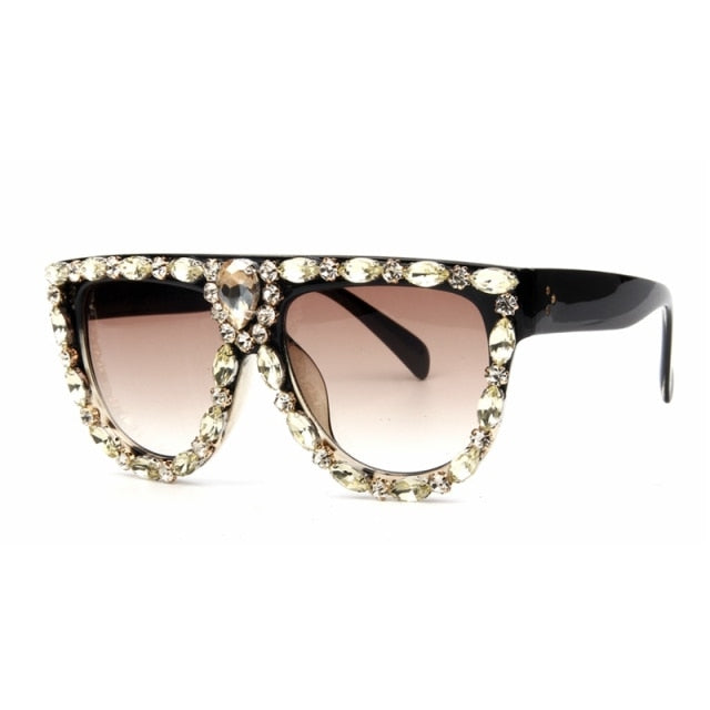 Queen Style Sunglasses Brand Designer Vintage glasses Women Luxury Diamond