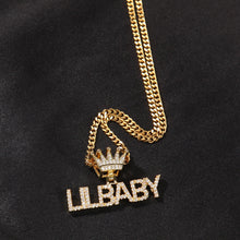 Load image into Gallery viewer, Name Necklace Mini Letter With Crown
