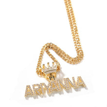 Load image into Gallery viewer, Name Necklace Mini Letter With Crown
