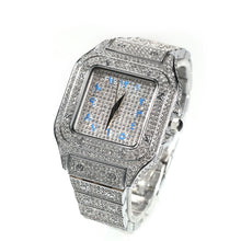 Load image into Gallery viewer, Square Full Iced Out Watches Men Stainless Steel Fashion Luxury Rhinestones Quartz Square
